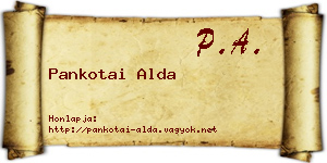 Pankotai Alda névjegykártya